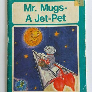 MR MUGS A JET PET 1976 Kid's Level 1 School Book XEROX CANADA Illustr vtg rare
